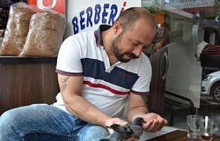 Gözleri görmeyen güvercine sahip çıktı